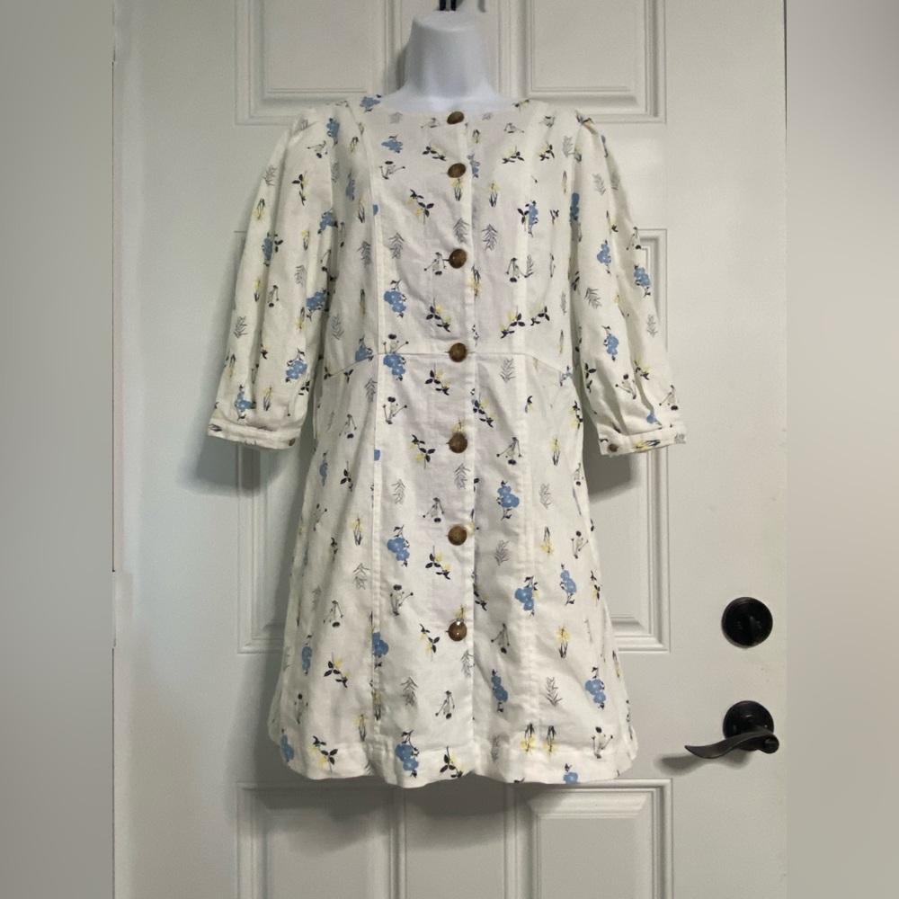 T9- RYDER White Floral Wildflower COCO Midi Dress